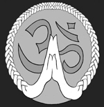 hands in namaste with aum logo